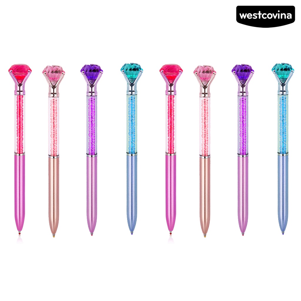 [COD]♪Set 8 Bút Viết Lõi Pha Lê Nhân Tạo Ngòi Xoay Không Đổi Màu Chính Xác