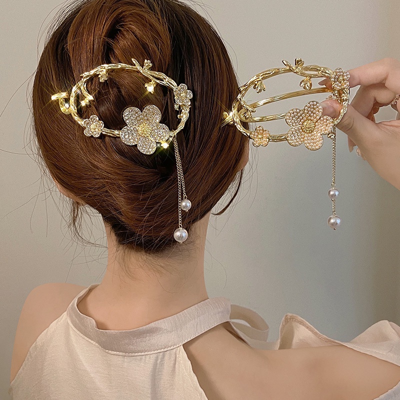 Kẹp Tóc Đính Hoa Ngọc Trai Thời Trang Hàn Quốc Cho Nữ