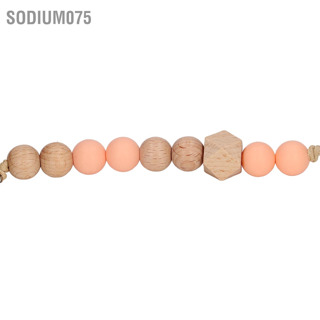 Sodium075 Bé Mọc Răng Đồ Chơi Gỗ Sồi Núm Vú Giả Kẹp Hình Trái Tim Hạt Silicone