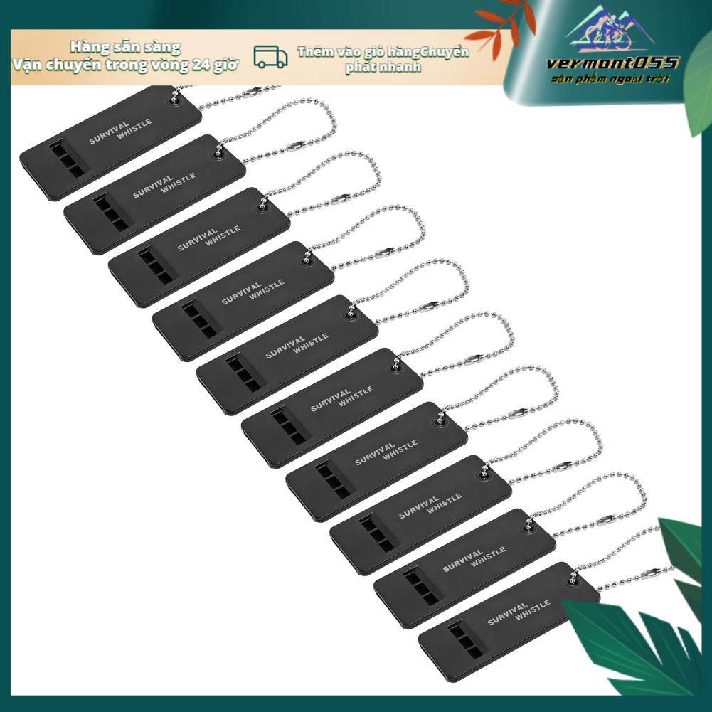 Vermont055 10 Chiếc Còi Sinh Tồn 3 Tần Số Decibel Cao Di Động Khẩn Cấp Với Móc Chìa Khóa Cho Cắm Trại Đi Bộ Đường Dài