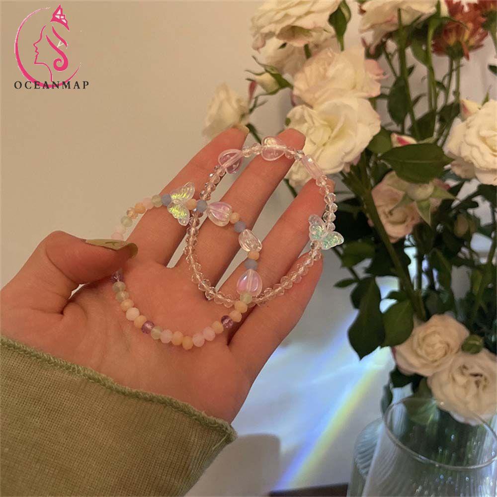 Vòng Tay Chuỗi Hạt Bằng Acrylic Hình Bướm Thời Trang Mùa Hè Xinh Xắn Cho Bạn Gái