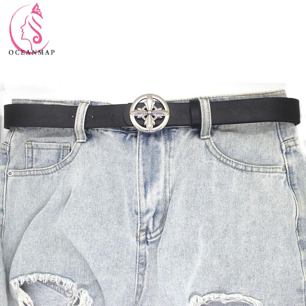 Thắt Lưng Mỏng Có Khóa Kim Loại Hình Hoa / Ngôi Sao Thời Trang Cho Nam Và Nữ Y2K