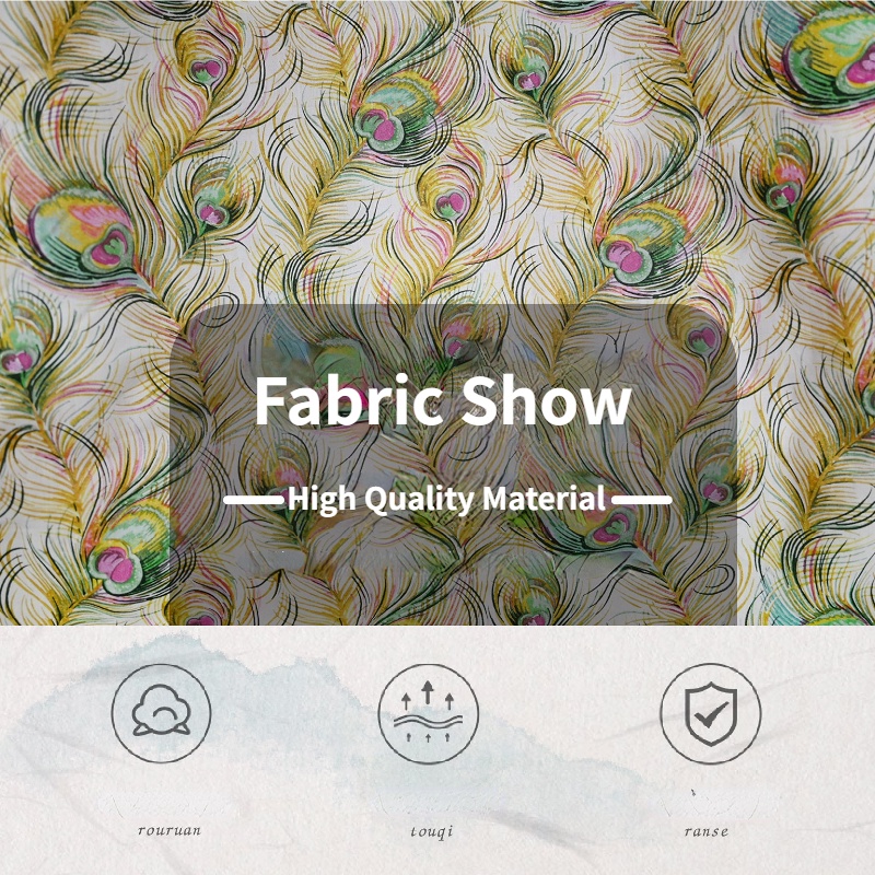 Bộ Sườn Xám In Họa Tiết Lông Vũ Phong áo dài Cách Trung Hoa Cho Bé Trai