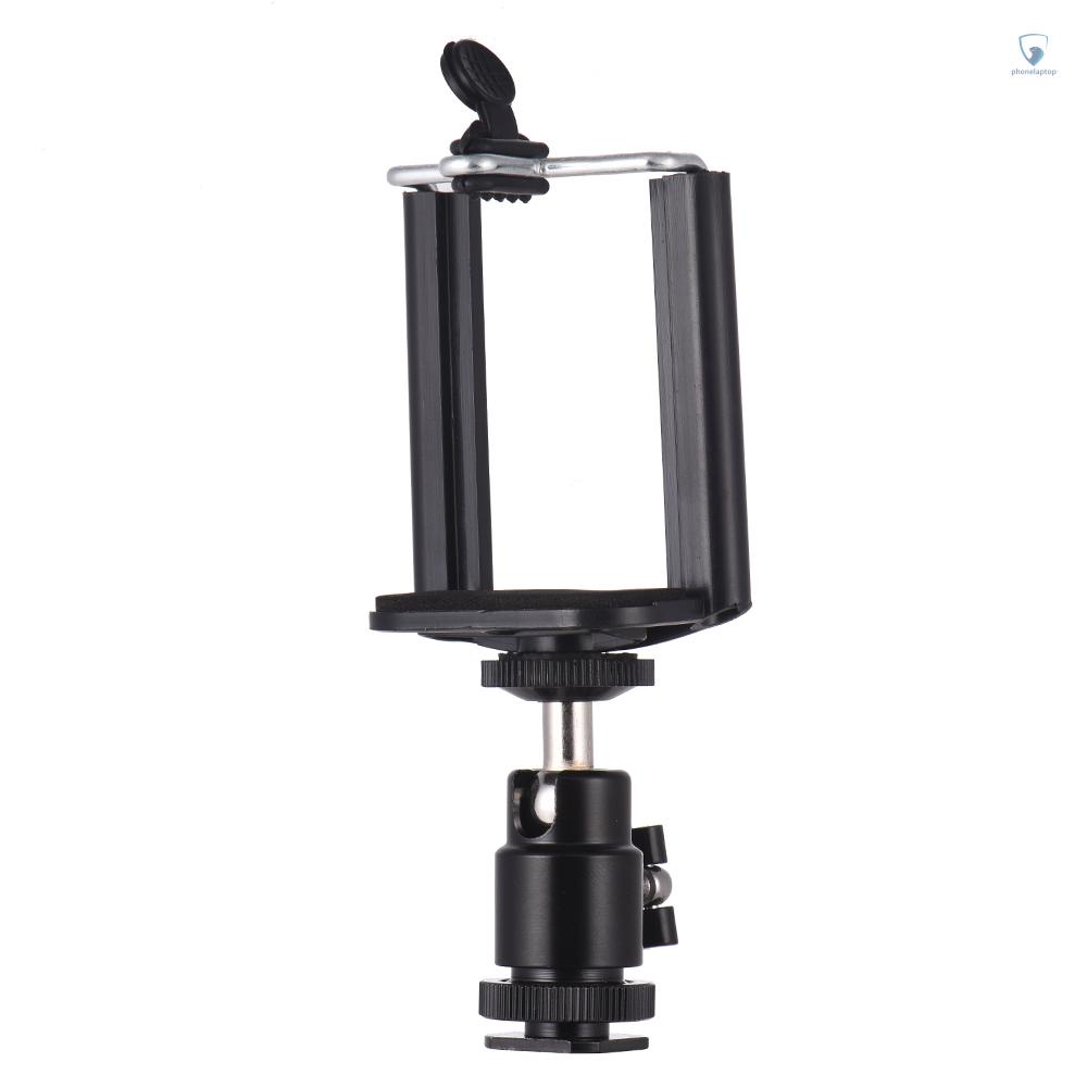 Giá Đỡ Kẹp Điện Thoại + Đầu Bi Mini Có Ốc Vít 1 / 4 Inch Cho DSLR ILDC Mini DV Tripod Light Video Cho iPhone Samsung Huawei 5.5-8.5cm