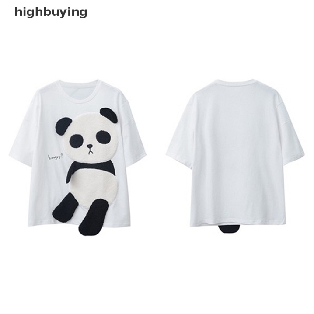 Áo Thun Tay Ngắn Cổ Tròn In Hình Gấu Trúc Hoạt Hình Dành Cho Nữ