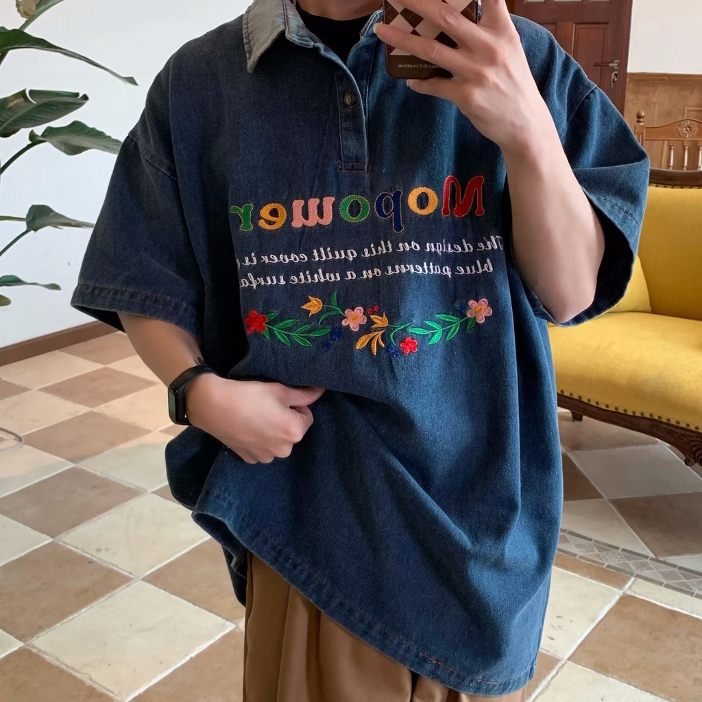 Áo Sơ Mi Tay Lửng Màu Trơn Thời Trang Mùa Hè Nhật Bản 2023POLO Dễ Phối Đồ Dành Cho Nam