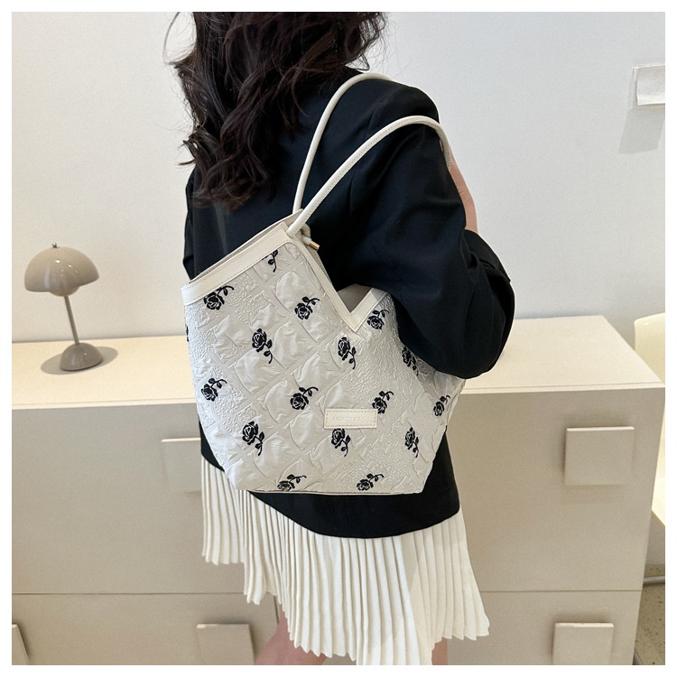 Túi Xách JASMIN NOIR Đeo Vai Nylon Họa Tiết Hoa Thời Trang Cho Nữ