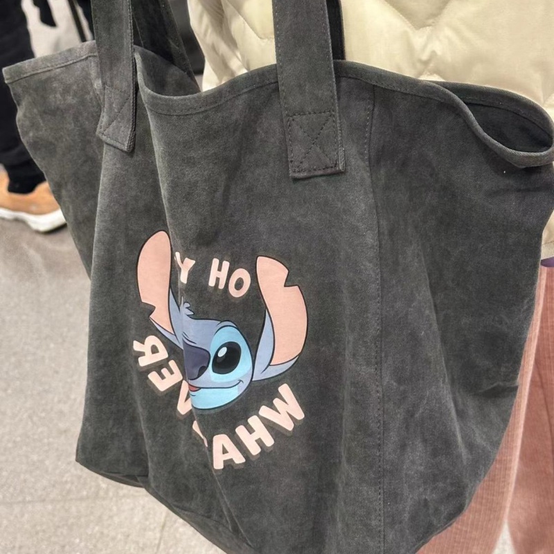 Túi Xách Đeo Vai Vải Bạt Sức Chứa Lớn Hình Stitch Cầm Tay Mẫu Mới 2023 Cho Nữ
