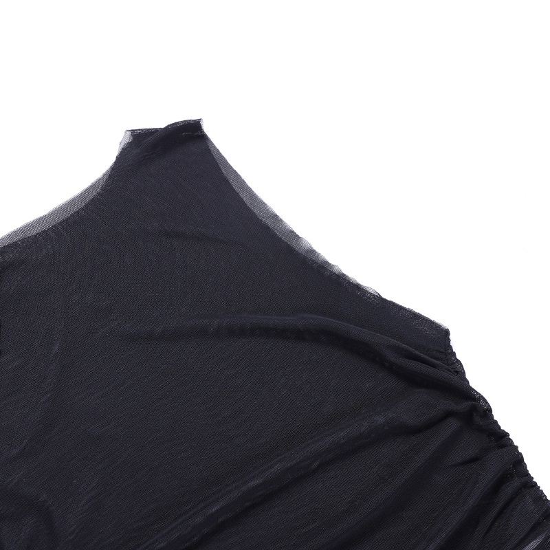 DUNEA Áo Lưới Hoa Cổ Thuyền Gợi Cảm Cho Nữ