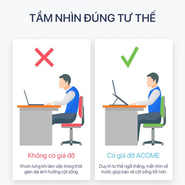 Giá Đỡ Laptop ACOME ALS01 Để Bàn Dễ Dàng Gấp Gọn Hợp Kim Nhôm Cao Cấp Kèm Túi Vải Bảo Hành 12 Tháng