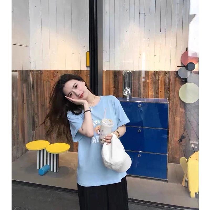 Áo Thun Tay Ngắn In Hình Gấu Hoạt Hình Phong Cách Hàn Quốc Dành Cho Học Sinh