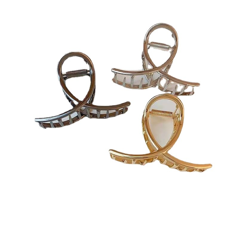 Kẹp Tóc Hình Cá Mập Bằng Kim Loại Đơn Giản Thời Trang Cho Nữ