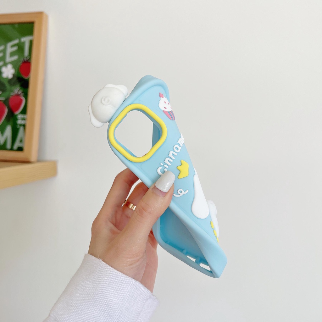 Ốp Điện Thoại TPU Silicon Mềm Hình Cún Sanrio 3D Dễ Thương Bảo Vệ Camera Cho iphone 14 13 12 11 Pro MAX 14 Plus