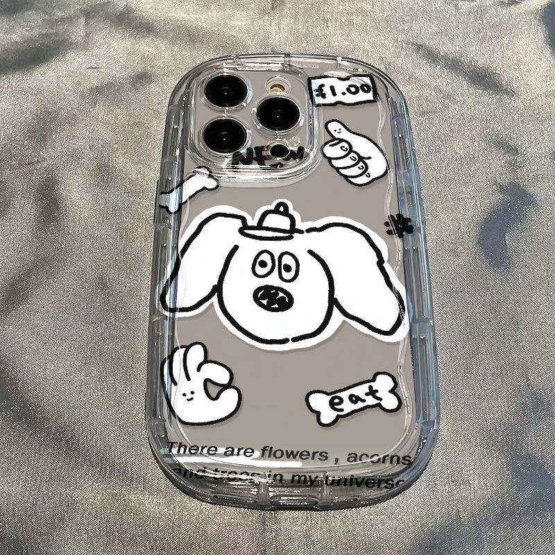 ✅Ốp Điện Thoại Mềm Chống Sốc Hình Cún Tai To Màu Trắng N1JX Cho Apple / promax8p7 / 12xsxr / White 1113