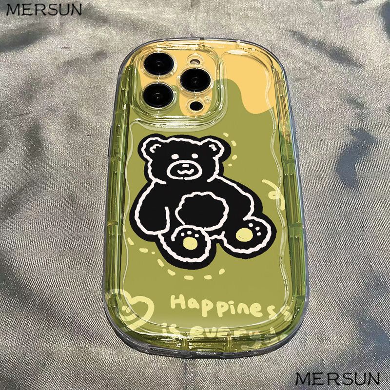 ✅Ốp Điện Thoại Mềm Trong Suốt Chống Sốc In Hình Gấu Matcha Cho iPhone14 118p7 xr 13xs promax12 / Matcha TLUO
