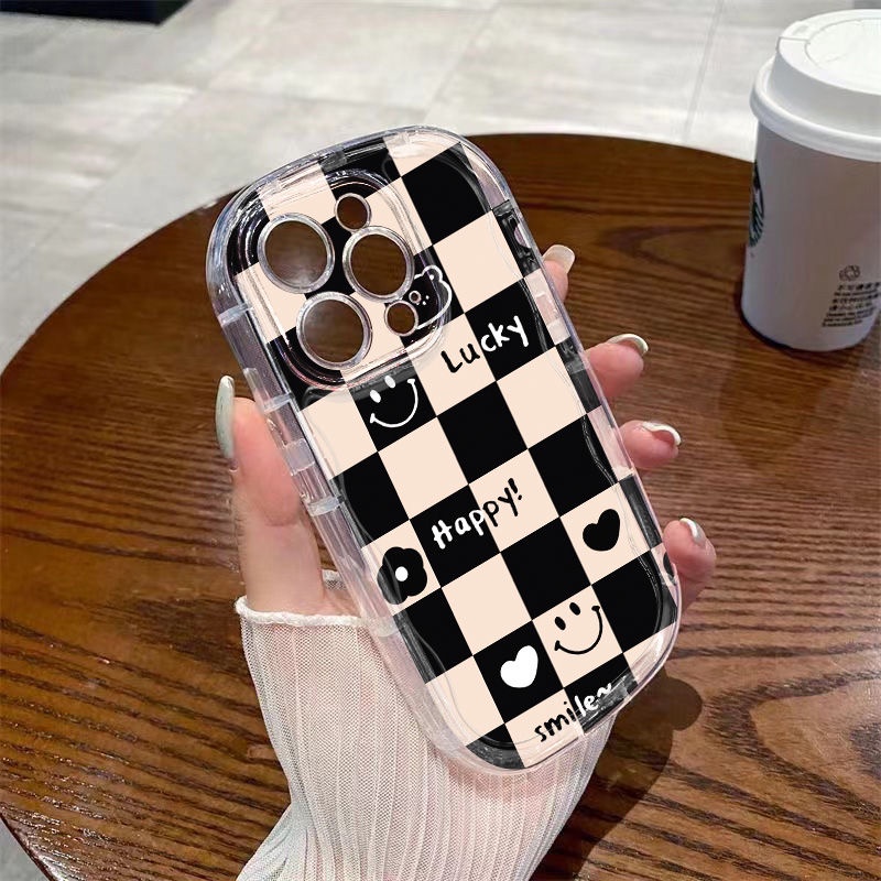 ✅Ốp Điện Thoại Mềm Trong Suốt Chống Sốc Họa Tiết Bàn Cờ Trái Tim Cho Apple Iphone 128p xsiPhone14 xr / promax 13117 / HTDV