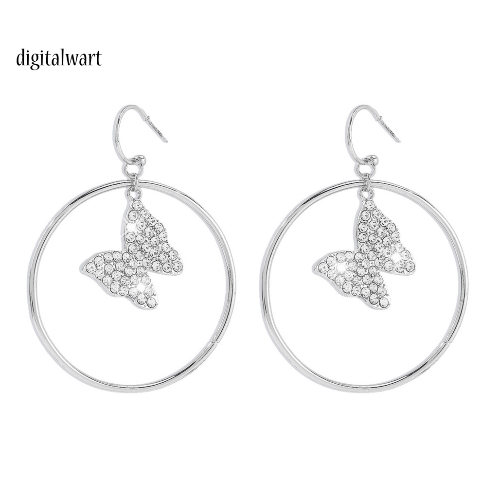 Kỹ Thuật Số| 1 Đôi Bông Tai Hình Học Lớn Dát Đá Lấp Lánh Thời Trang Dự Tiệc Cho Nữ