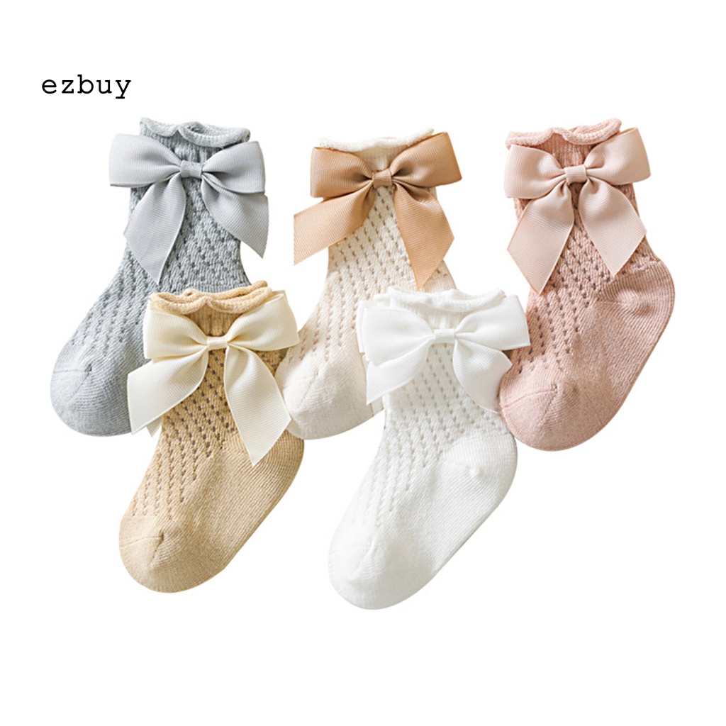 1 Đôi Tất Cotton Chống Trượt Thoáng Khí Đính Nơ Thời Trang Xuân Hè Cho Bé Sơ Sinh