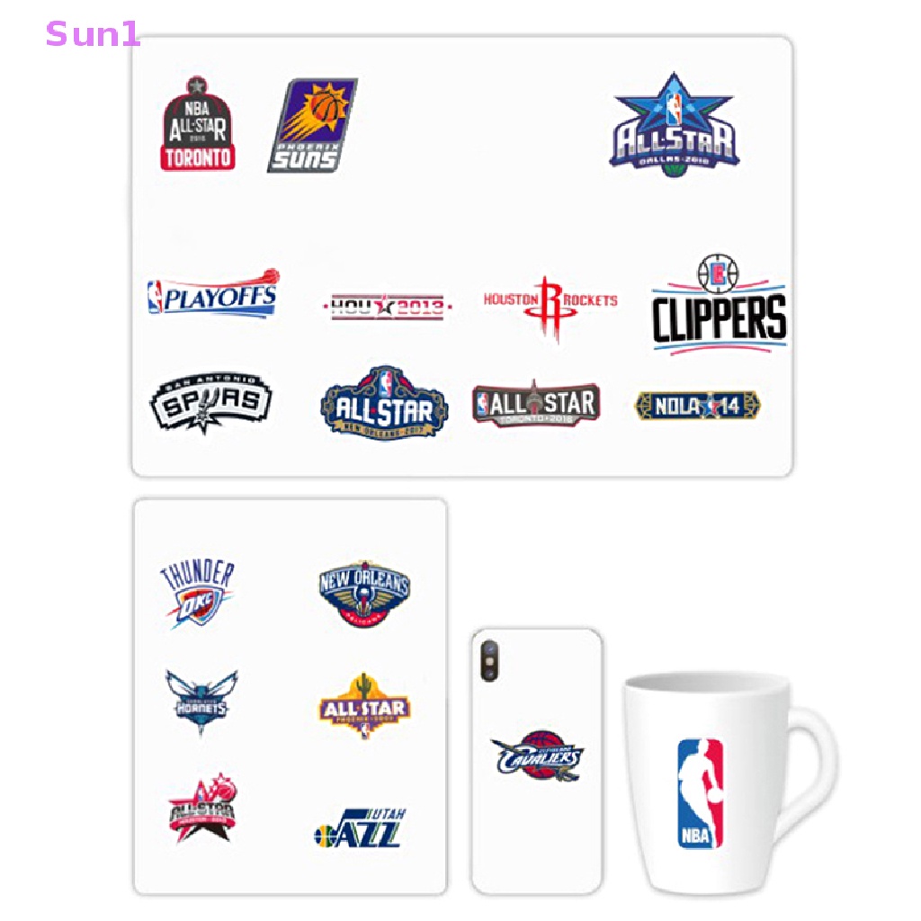 Set 50 Miếng Dán Trang Trí Hình Đội NBA Chống Nước