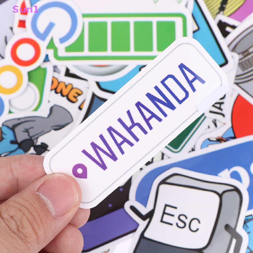 Set 50 Miếng Dán 404 Họa Tiết Hoạt Hình Trang Trí Laptop / Điện Thoại / Xe Hơi