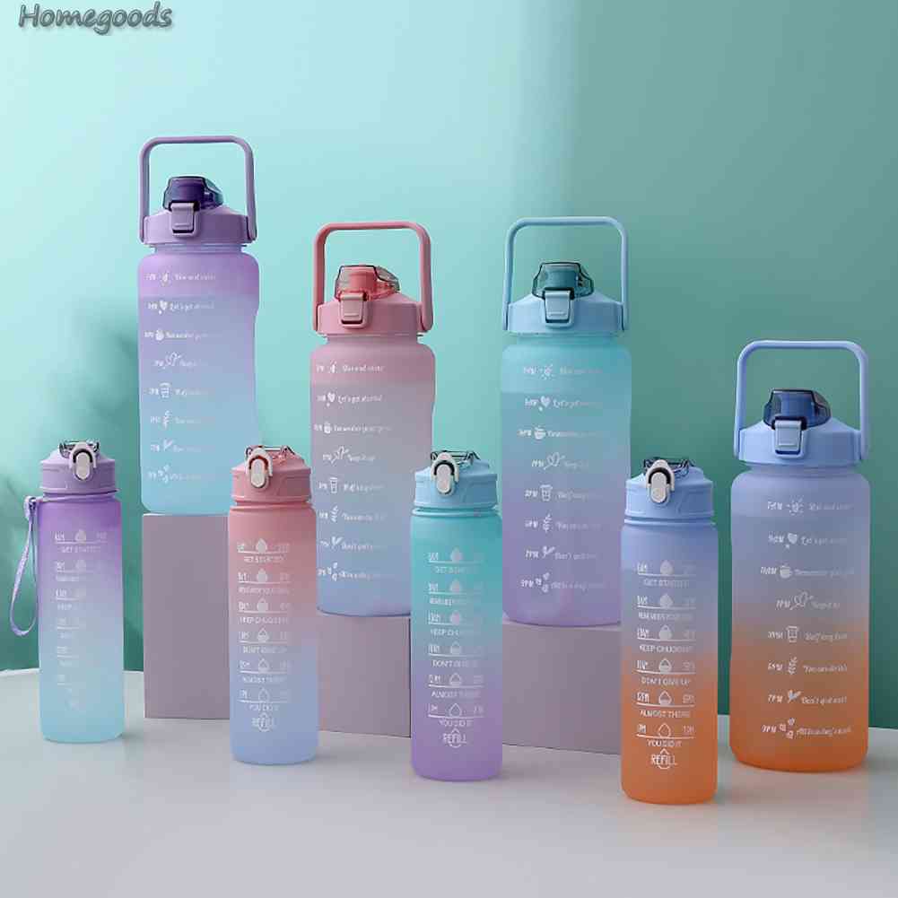 Set 2 Bình Nước 2000ML + 900ML Có Ống Hút Tiện Dụng