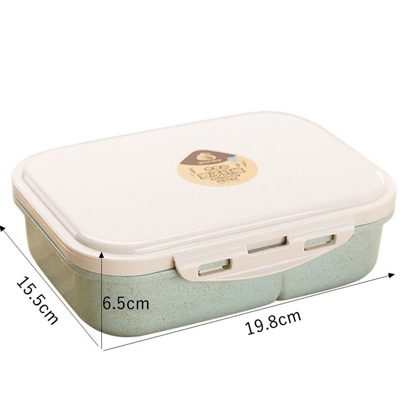 Hộp cơm Bằng Rơm Lúa Mì Kèm Muỗng Nĩa Tiện Dụng Cho Học Sinh / Văn Phòng