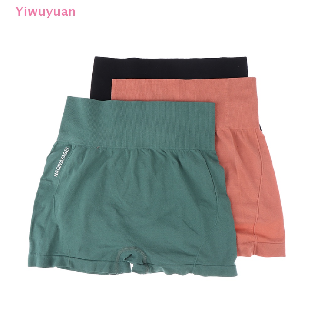 &lt; Yiwuyuan &gt; Quần Short Legging Thể Thao Eo Cao Không Đường May Mới