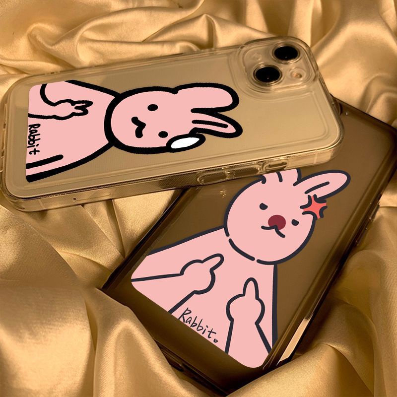 Ốp Điện Thoại In Hình Thỏ Hồng Cho iphone13 iPhone14Promax / 12 / 13 / 14 xs / 11Pro / 6 / 7 / 8PLUS