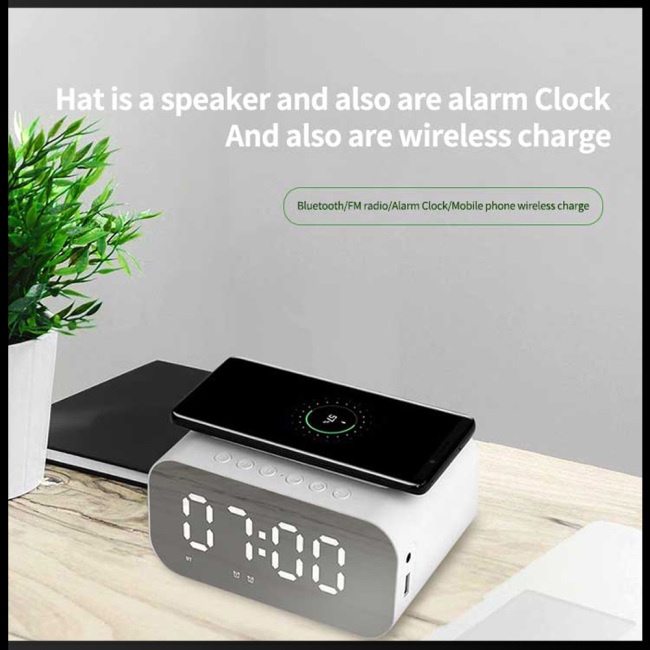 Loa Bluetooth Không Dây Zevaret 15w Tích Hợp Đồng Hồ Báo Thức Có Đèn Led