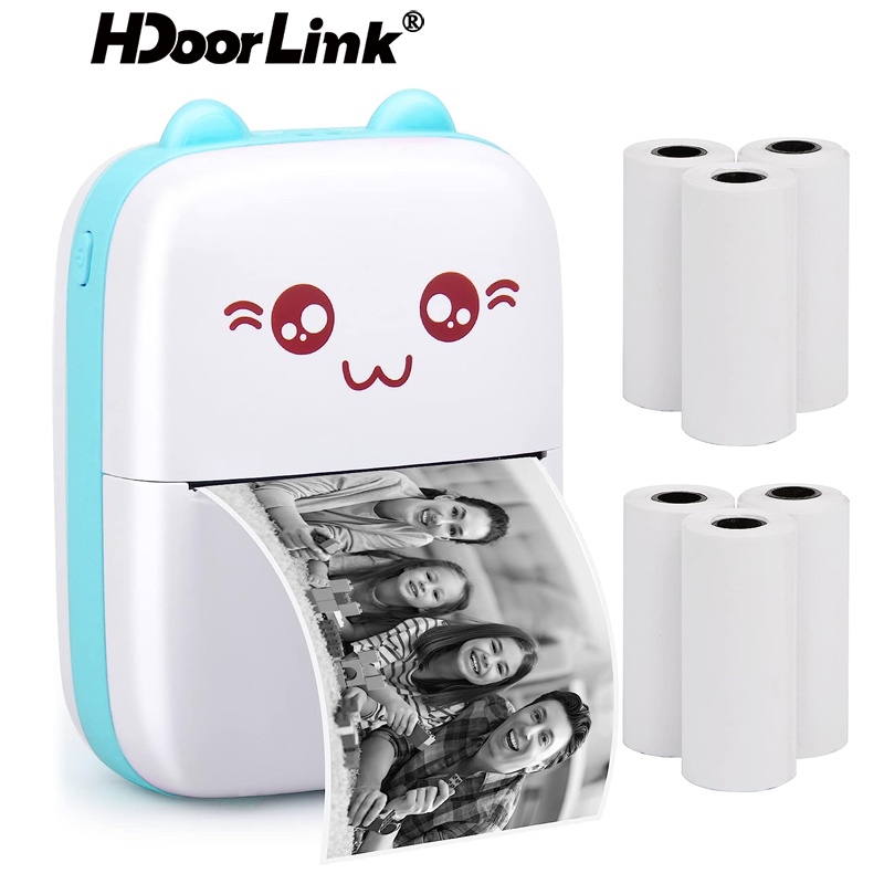 Máy In Nhiệt Không Dây Mini HdoorLink Kết Nối Bluetooth Cho Điện Thoại Android iOS