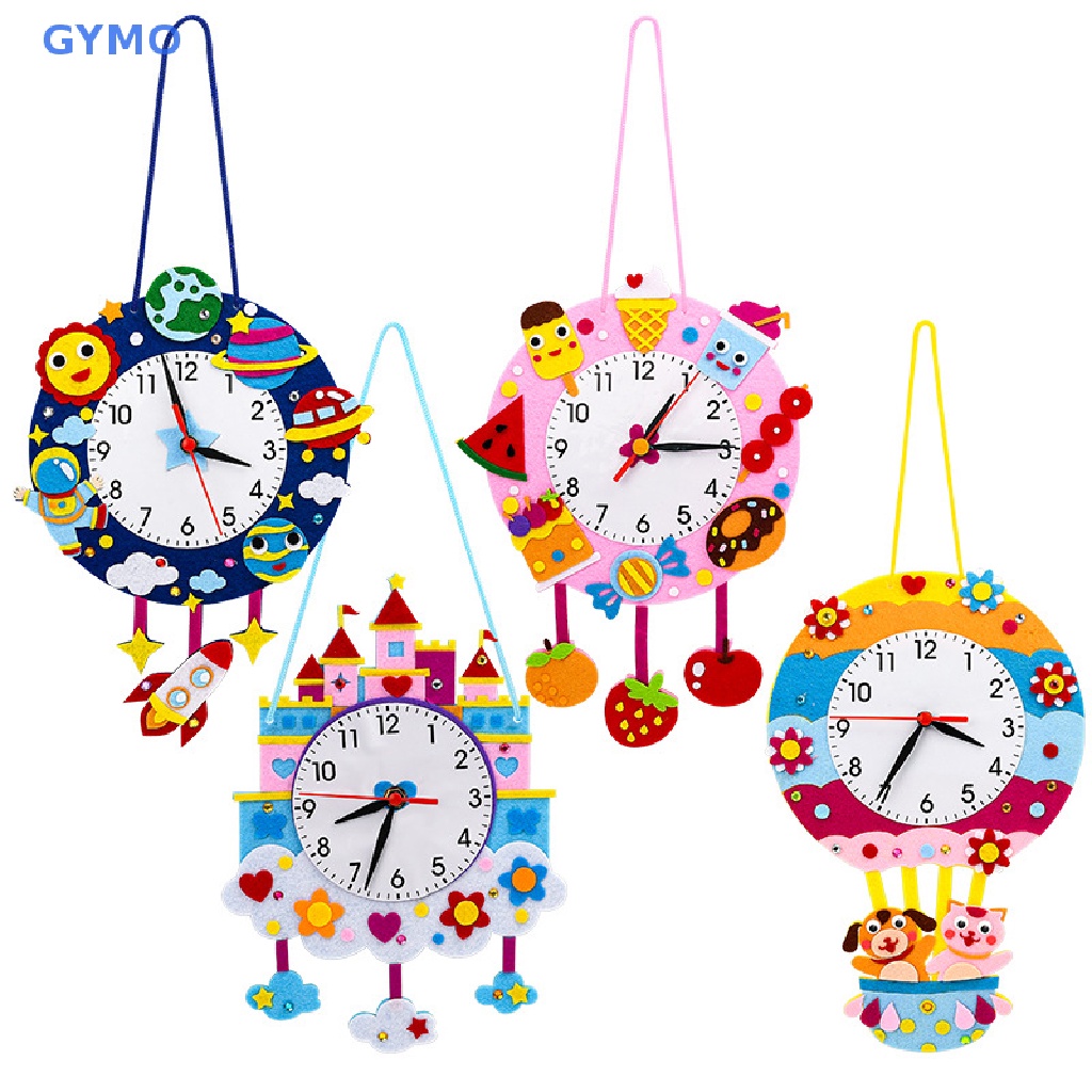[cxGYMO] Đồng Hồ Đồ Chơi Tự Làm Bằng Vải Không Dệt In Hoạt Hình Theo Phương Pháp Montessori Cho Bé