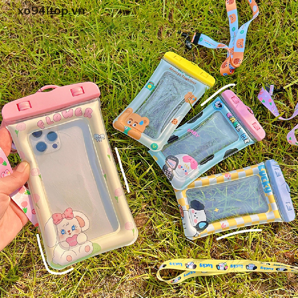Túi Đựng Điện Thoại Trong Suốt Chống Nước Chống Bụi Họa Tiết Hoạt Hình Có Thể Chạm Màn Hình Cảm Ứng