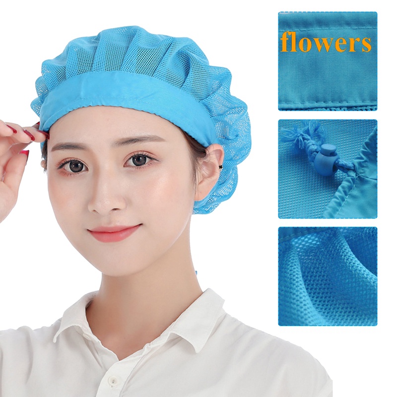 Mũ Đầu Bếp Phối Lưới Thoáng Khí Có Thể Tái Sử Dụng