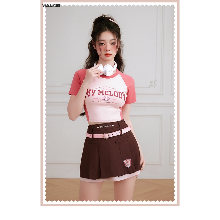 Áo Thun Ngắn Tay In Hoạt Hình Sanrioed My Melody Cinnamoroll Kuromi Spicy Cho Nữ