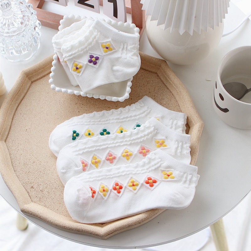 Vớ Thuyền Ba Chiều Màu Trắng Phong Cách Nhật Bản Thời Trang Xuân Hè Hàng Mới Dành Cho Bạn Nữ