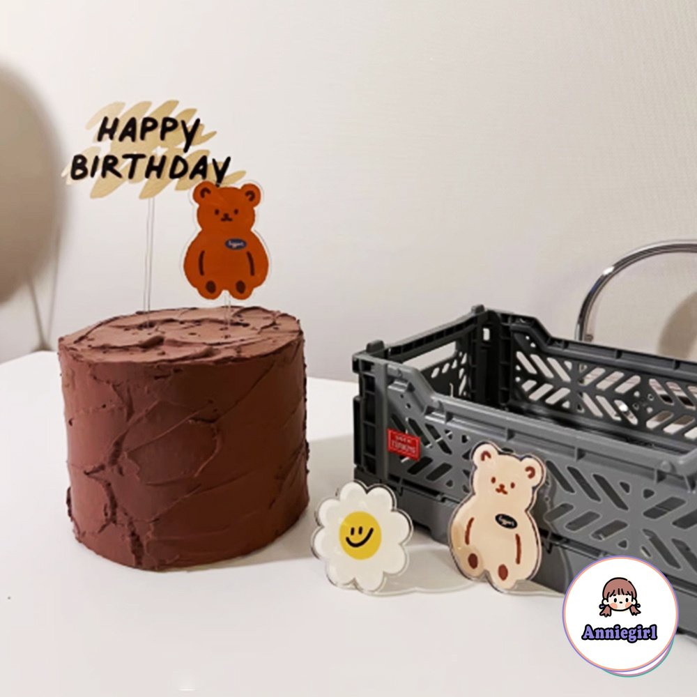 Giá Đỡ Điện Thoại / Máy Tính Bảng Mặt Kính Cường Lực Hình Gấu Nâu / Hoa Nhiều Màu Thời Trang Mùa Hè