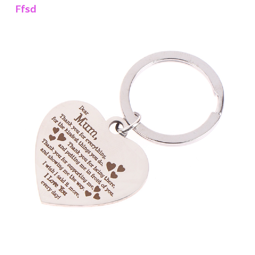 1 Móc Khóa Hình Trái Tim Bằng Thép Không Gỉ