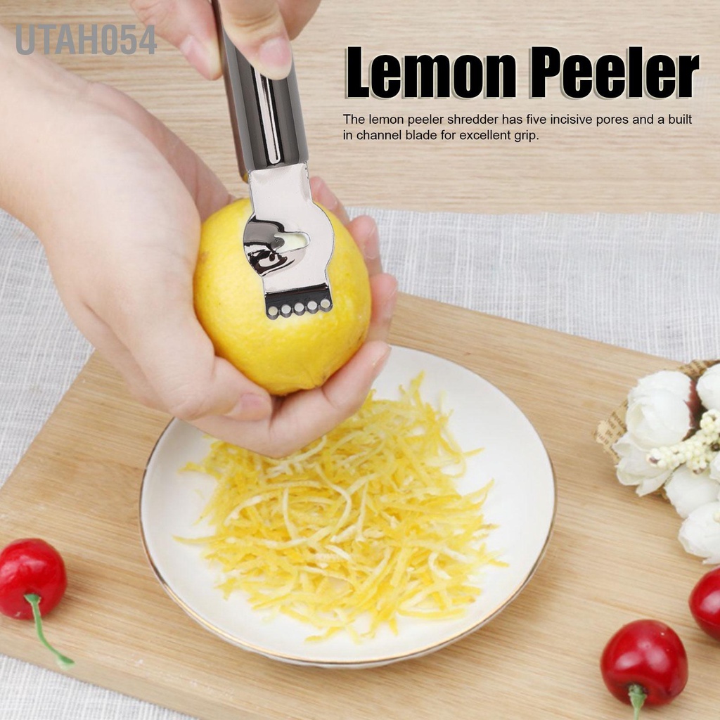Utah054 Dụng Cụ Gọt Vỏ Chanh Bằng Thép Không Gỉ 304 Vắt Cam Citrus Twist Peeler Trái Cây Nhà Bếp