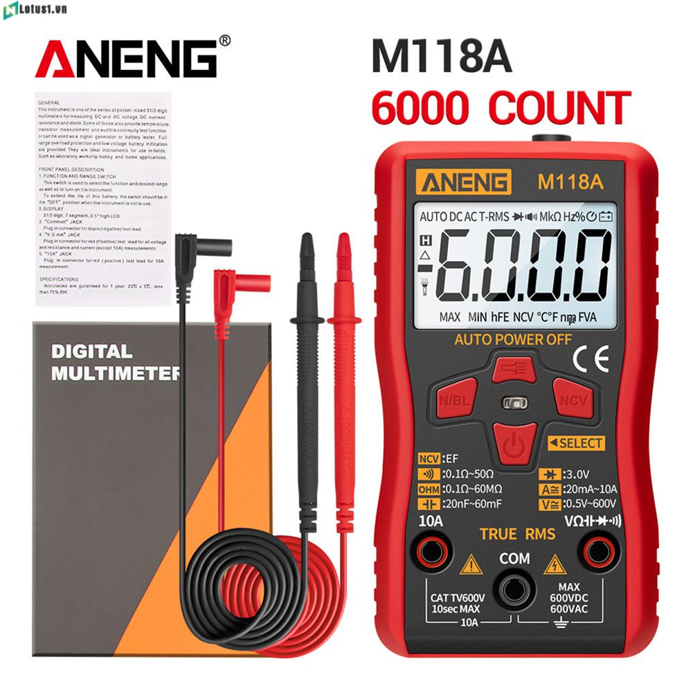 Hàng Có Sẵn Aneng Đồng Hồ Vạn Năng M118a Đồng Hồ Vạn Năng Kỹ Thuật Số Với Dữ Liệu Ncv Bảo Trì Độ Chính Xác Cao 6000 Đếm Bảo Trì Phạm Vi Tự Động Hoàn Toàn Cho Thợ Điện Đồng Hồ Vạn Năng Chống Cháy Thông Minh Gia Dụng