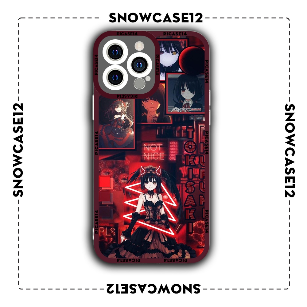 Ốp iphone cạnh vuông Snowcase12 tokisaki kurumi date a live 6/6s/7plus/8plus/x/xr/xs/11/12/13/pro/max/plus/promax/14