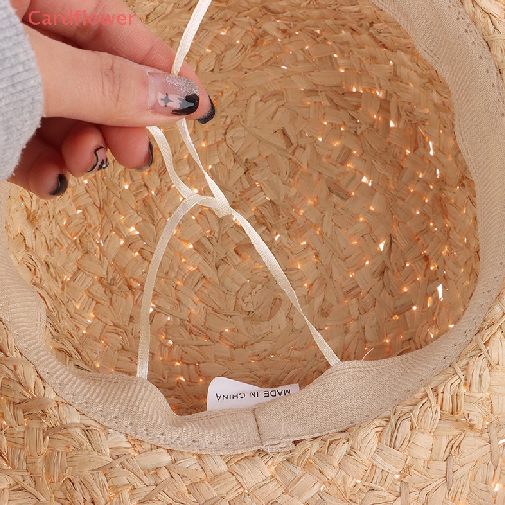 < Cardflower > Mũ Rơm Dệt Tay Phong Cách Raffia Cổ Điển Chống Nắng Cho Bé Trai Và Bé Gái Mới