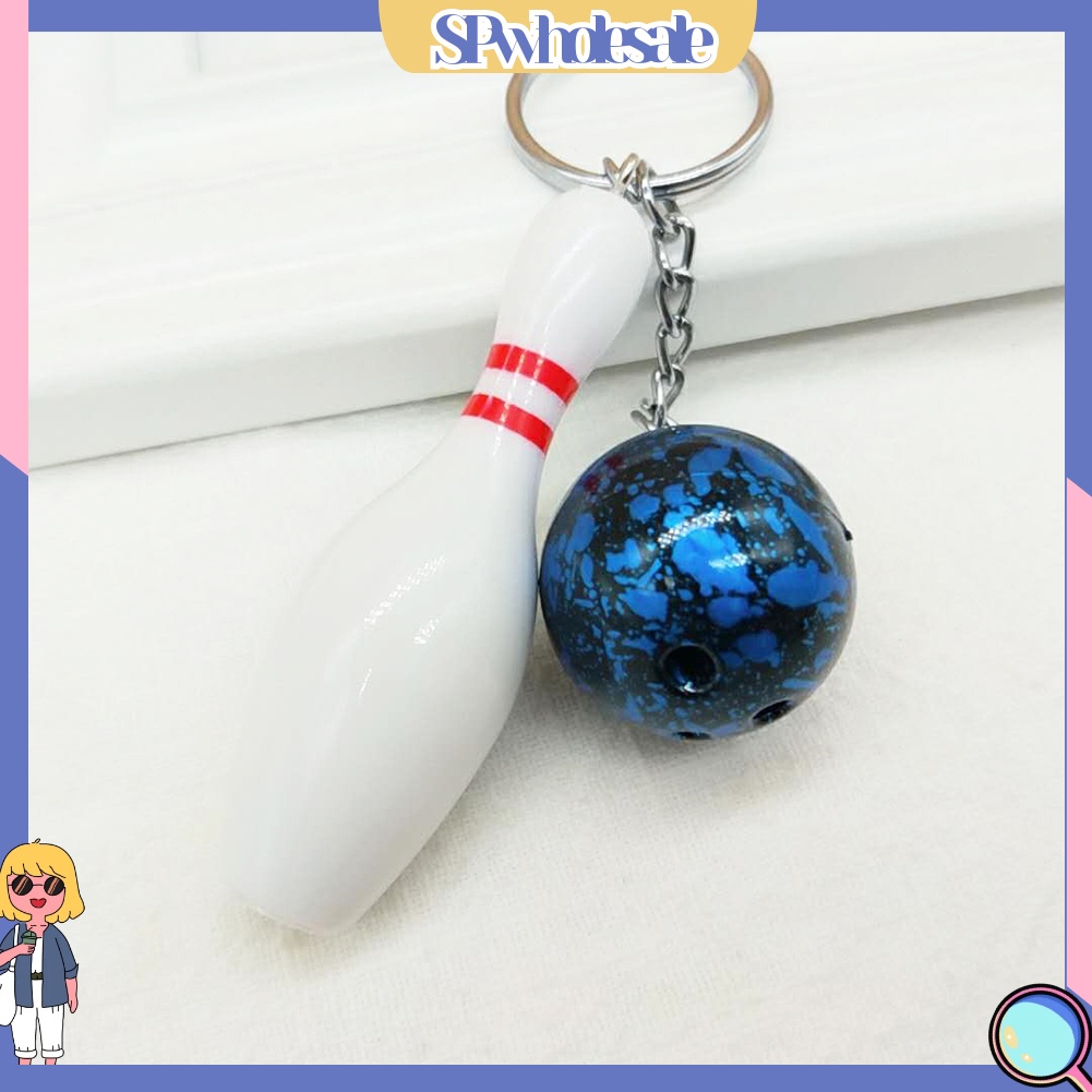 <SPwholesale> Móc Khóa Hình Quả Bóng Bowling Thời Trang Giá Đỡ