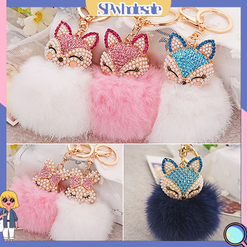 <SPwholesale> Móc Khóa Banh Xù Đính Đá Dễ Thương