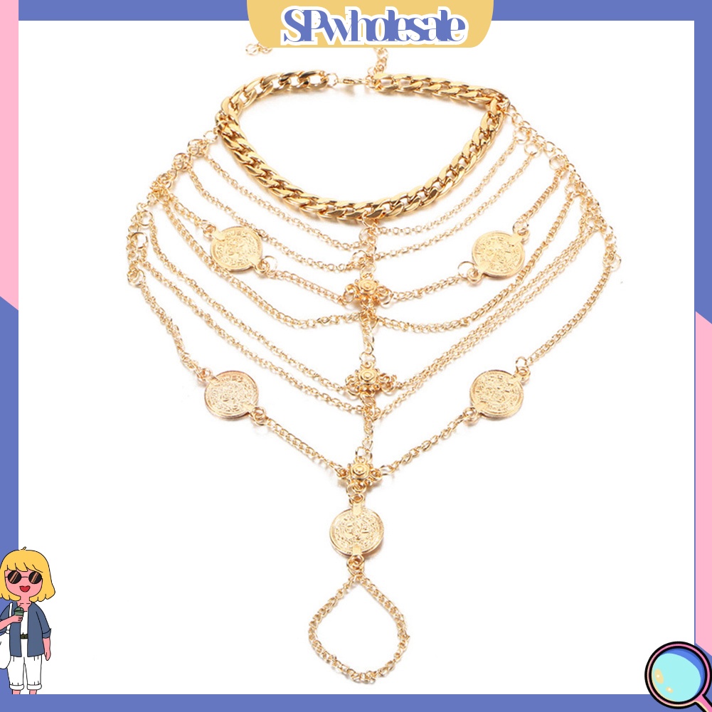 <SPwholesale> Lắc Chân Nhiều Lớp Tua Rua Kim Loại Phong Cách Bohemia Cho Nữ