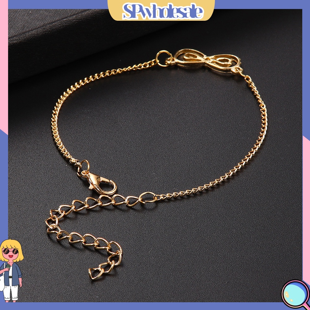 &lt;SPwholesale&gt; Set 6 Lắc Chân Mặt Hình Số 8 Trái Tim Thời Trang Cho Nữ