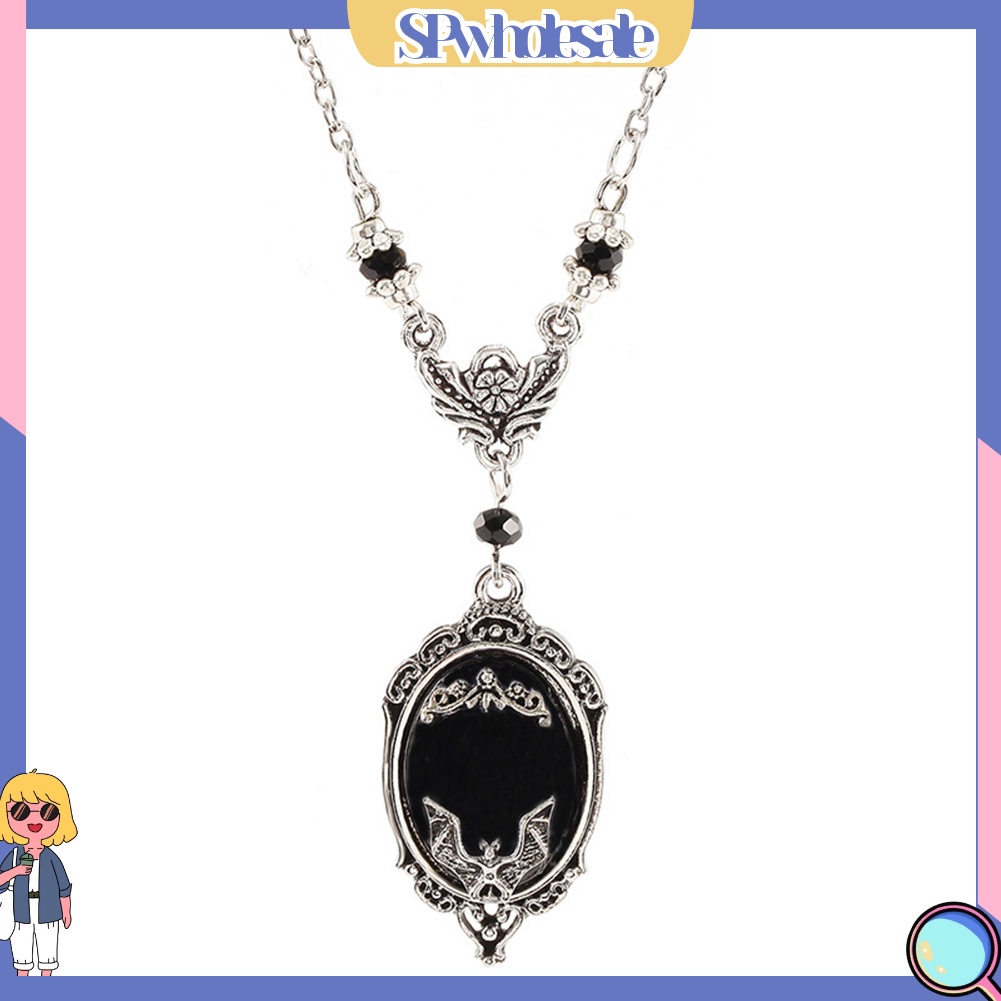 &lt;SPwholesale&gt; Bộ Vòng cổ + Bông Tai + Nhẫn Hình Dơi Đính Đá Giả Thời Trang Cho Nam Và Nữ