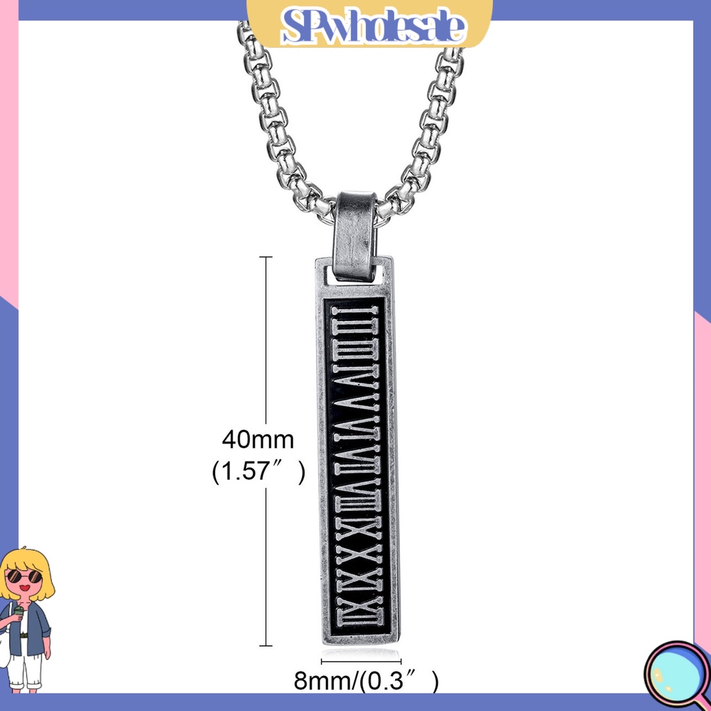 &lt;SPwholesale&gt; Vòng cổ Mặt Chữ Nhật Hình Học Mạ Điện Chống Rỉ Sét Trang Trí Vòng cổ Thời Trang Dành Cho Nam