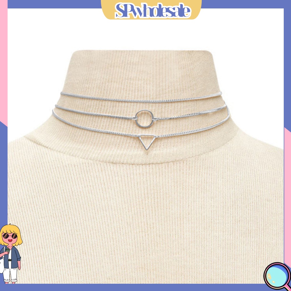 &lt;SPwholesale&gt; Vòng Cổ Choker Hình Tam Giác Tròn Thời Trang Cho Nữ