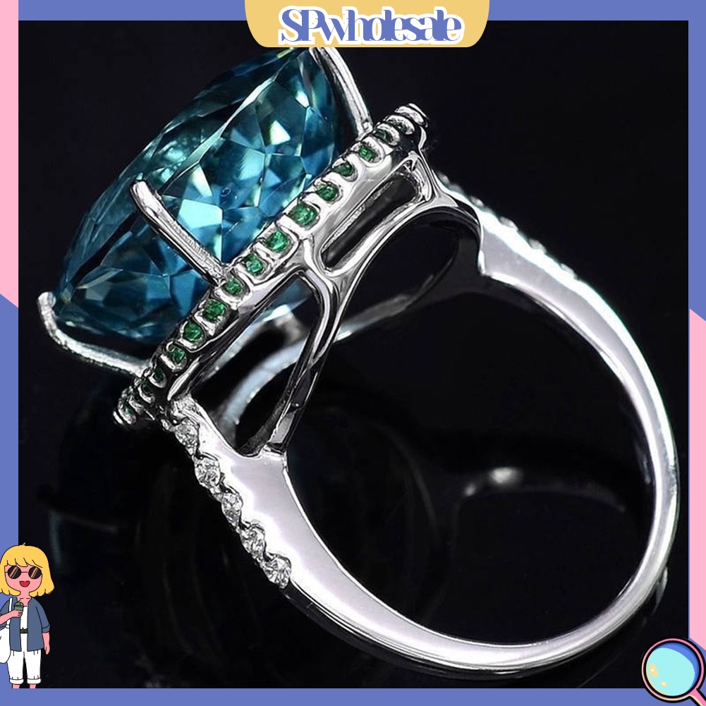 <SPwholesale> Nhẫn Đính Hôn Đính Đá Topaz Nhân Tạo Phong Cách Vintage Dành Cho Nữ