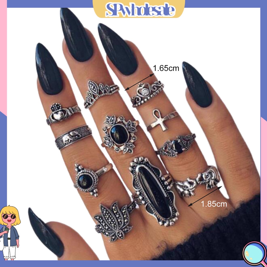 <SPwholesale> Set 11 / 13 / 15 Nhẫn Đeo Khớp Ngón Tay Phong Cách Bohemian